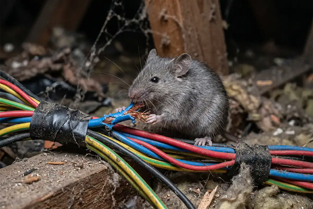 Souris dans des câbles électriques à Nyon